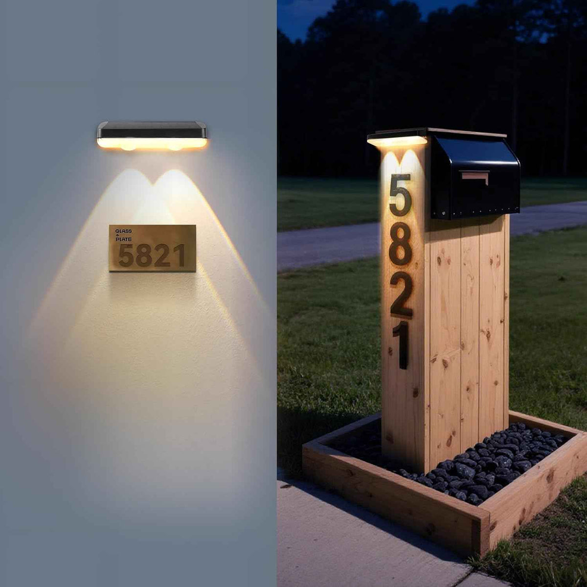 Solar Lights Outdoor Waterproof for Wall, Mailbox, Fence, Address, Sign | 3000K/4000K/6000K 3 Modes Small Downlight Solar Powered Waterproof Dusk to Dawn Lighting Bright LED Lens 2 Pack