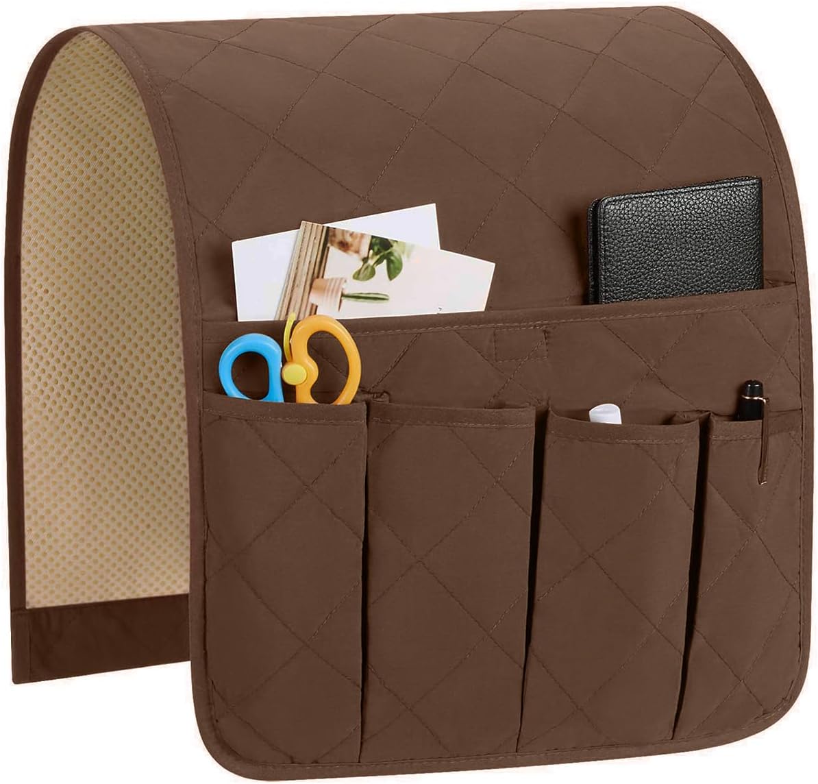 Sofa Armrest Organizer – Five-Pocket Non-Slip Remote Holder
