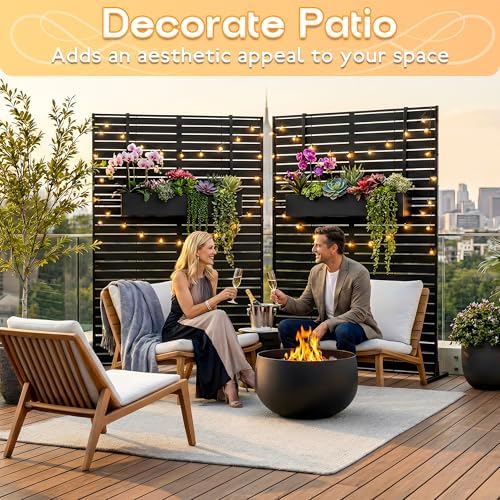 MTART Metal Privacy Screen 72" H x 47.2" Decorative Outdoor Privacy