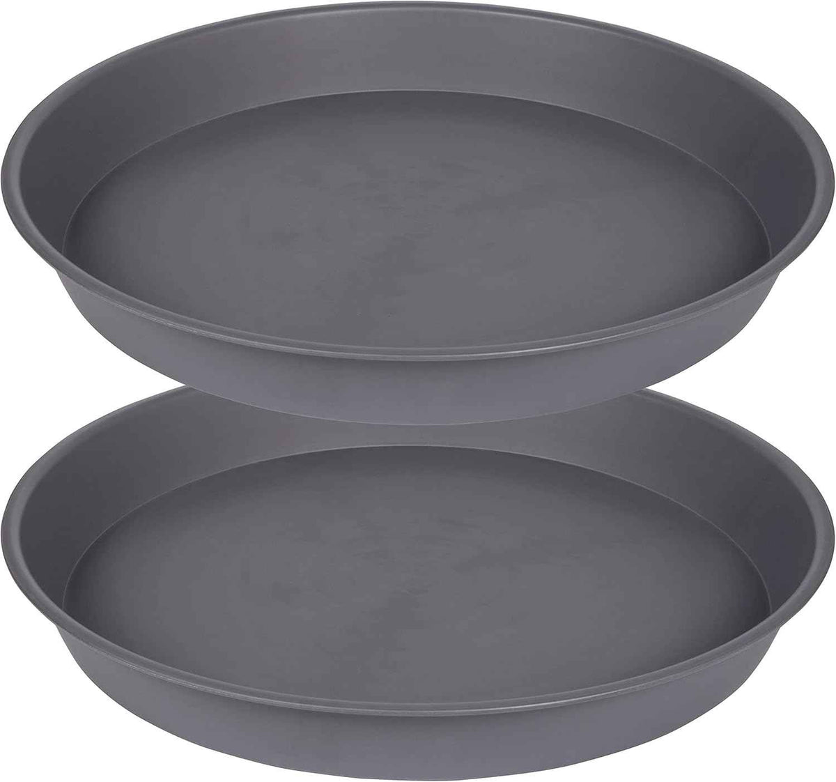 2 Pack of 14 inch Plant Saucer, Heavy Duty Round Plastic Plant Water Tray, Bird Bath Bowls, Plant Saucers for Indoors, Pot Drip Trays for Planter 12-14" (14", Cement)