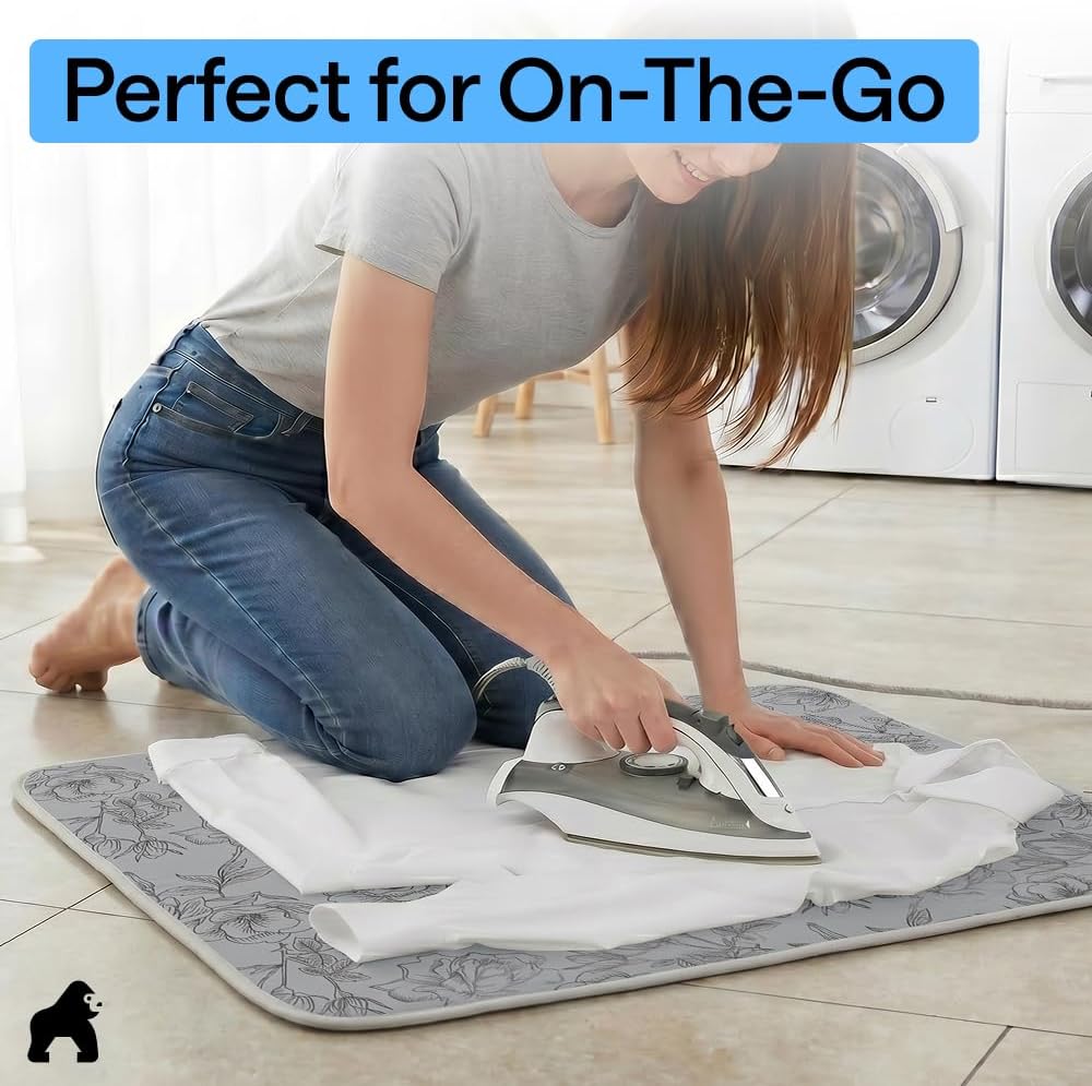 Magnetic Ironing Mat – Silicone-Coated, 400°F Heat Resistant, 28×24 In
