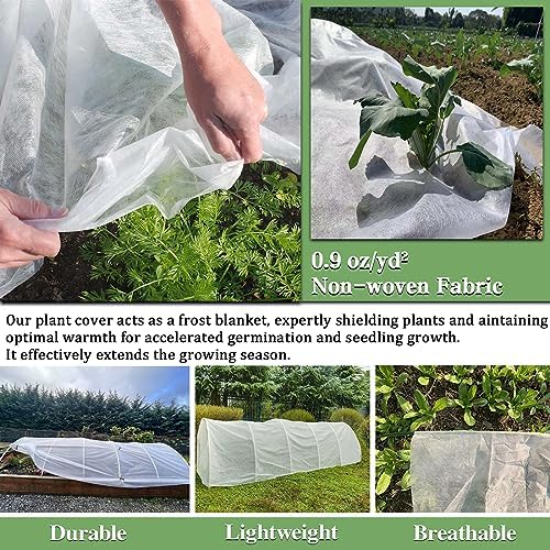 Plant Covers Freeze Protection,10 x 50 Ft Floating Row Cover