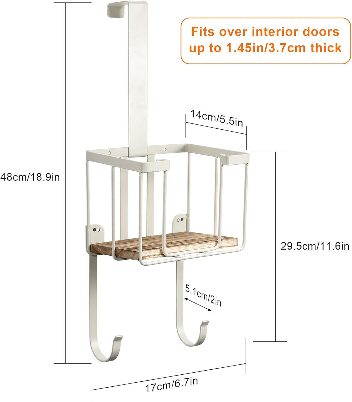 White Over-Door Iron and Board Storage Holder - Field & Nook