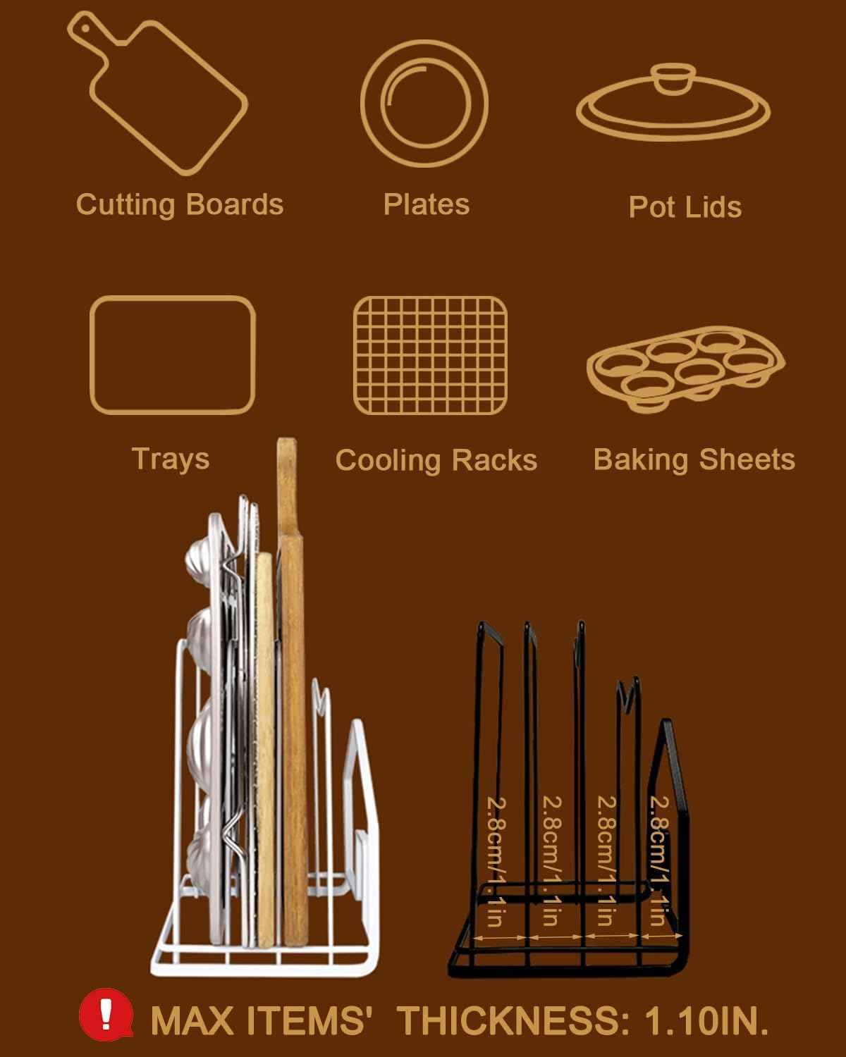 SUNFICON Cutting Board Rack, Black