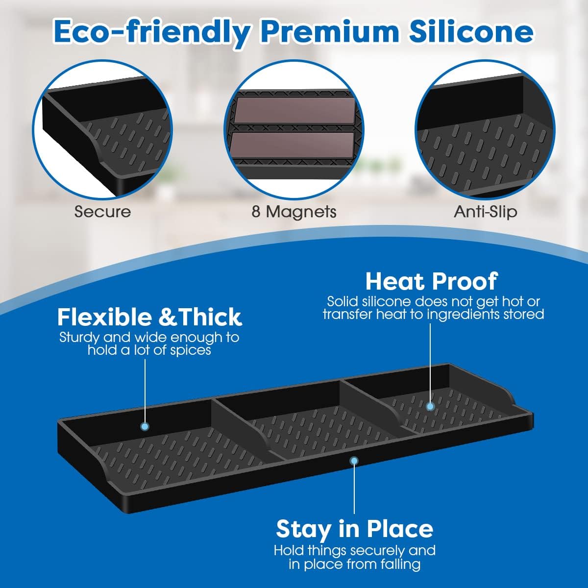 Hydream 30-Inch Silicone Stove Top Shelf, Black