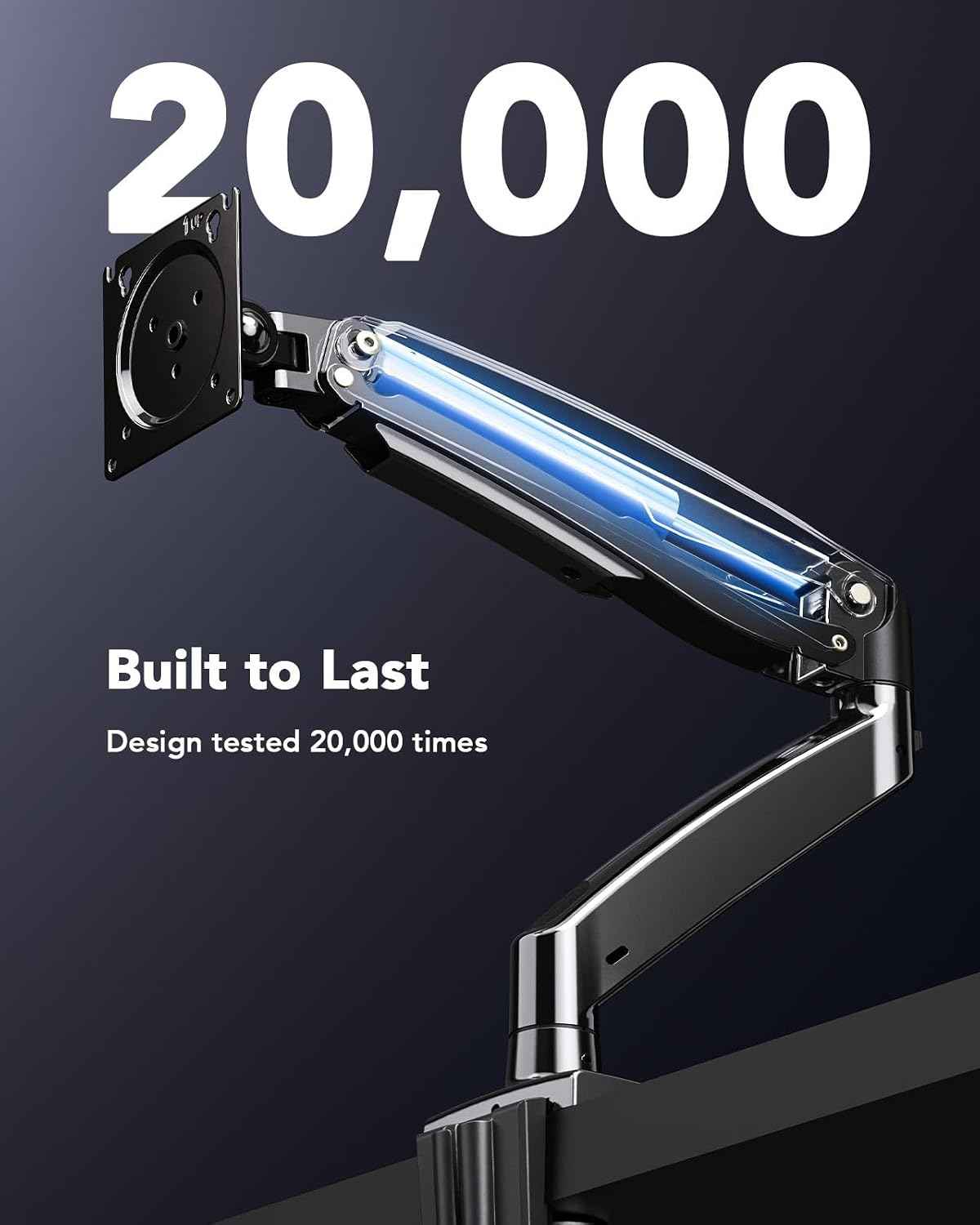 HUANUO Single Monitor Arm for 13-49 inch Screens, Ultrawide Computer Monitor Mount Holds 26.48 lbs, Upgraded Adjustable Stand with USB, C-Clamp & Grommet Base, VESA 75x75 or 100x100mm