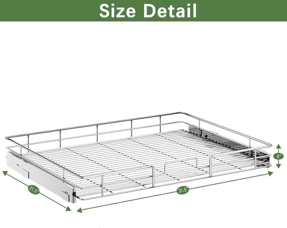 LOVMOR Pull-Out Cabinet Organizer, 31½" W x 21½" D