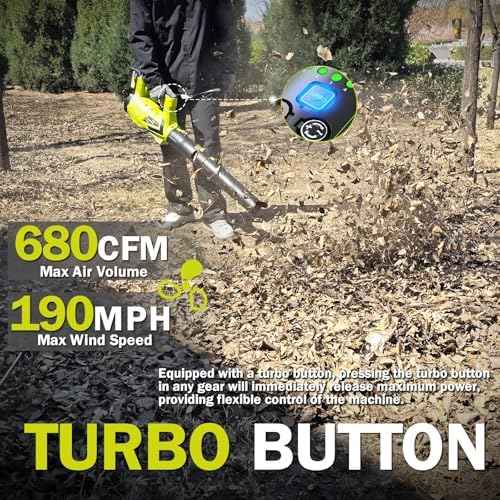 Sihuird Leaf Blower Cordless,680CFM 190MPH Electric Blower with 2 x 21V 6.0Ah Battery and Charger, 5-Variable Speed & Turbo Mode, Blowers for Lawn Care