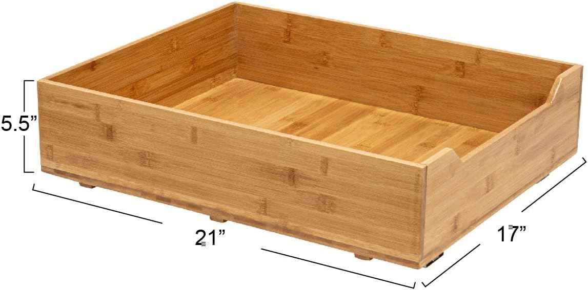 Household Essentials Glidez Pull-Out Organizer, Bamboo and Steel