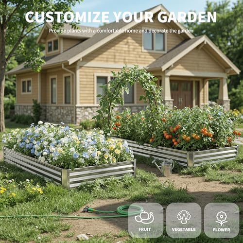 Galvanized Raised Garden Bed,Outdoor Planter Box Metal Patio Kit