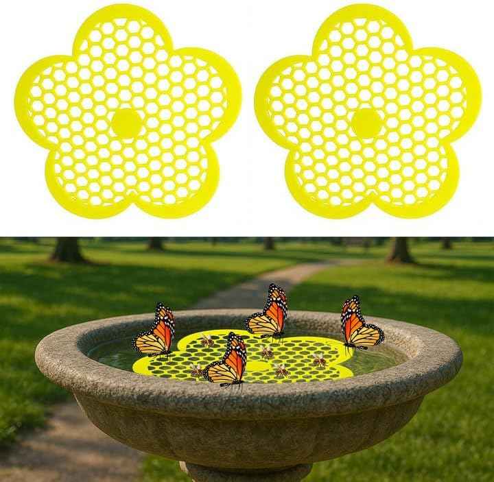 2 Pack Floating Bee Island,Flower Floating Bee Watering Station- Butterfly Bee Waterer for Feeding, Bee Bath,Butterfly Feeders for Outdoors