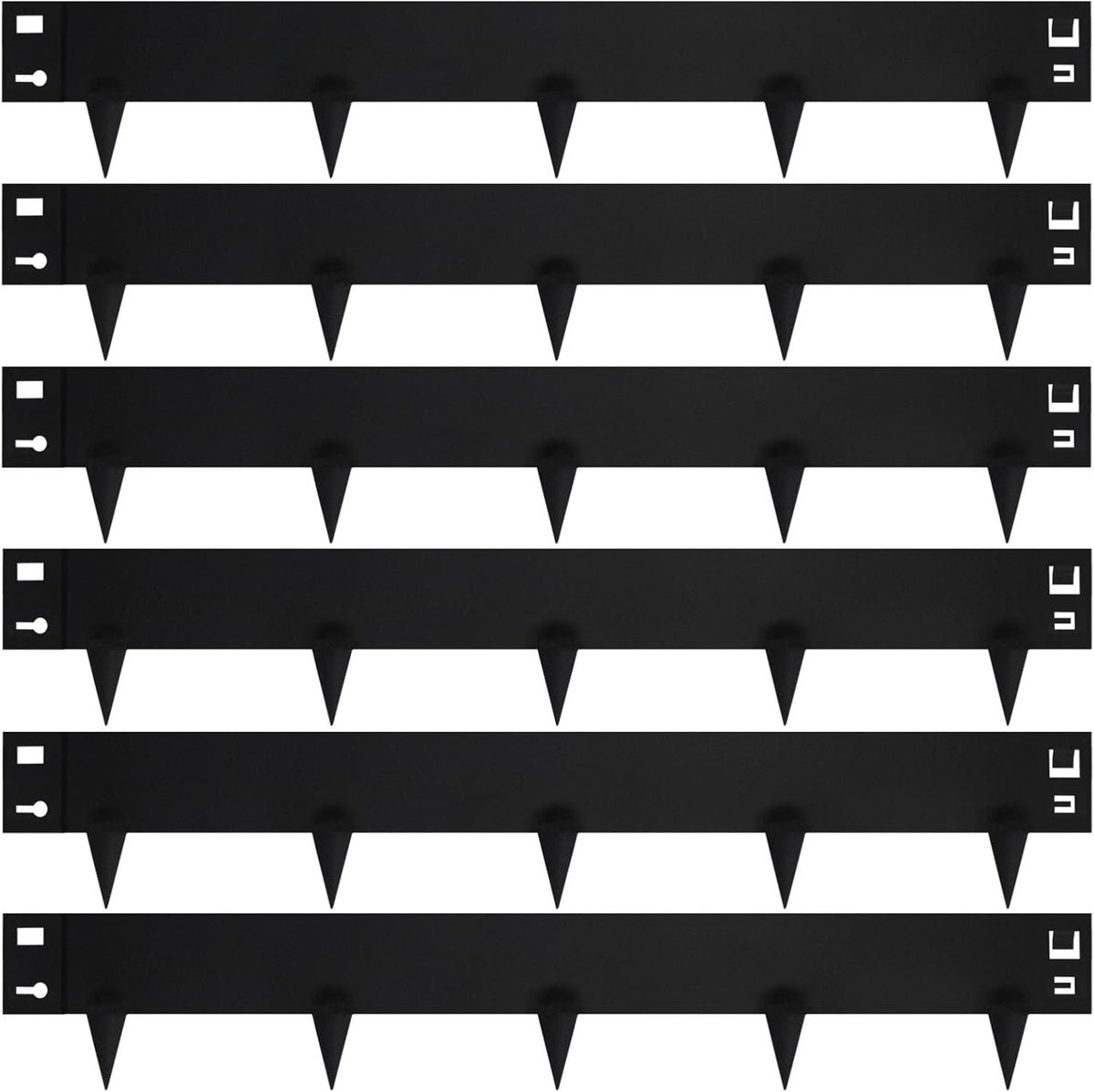 42" L X 7.9" H Metal Landscape Edging, Heavy Duty Galvanized Steel Garden Edging,6 Pack Garden Edging Border for Lawn, Flower Bed, Yard (Black