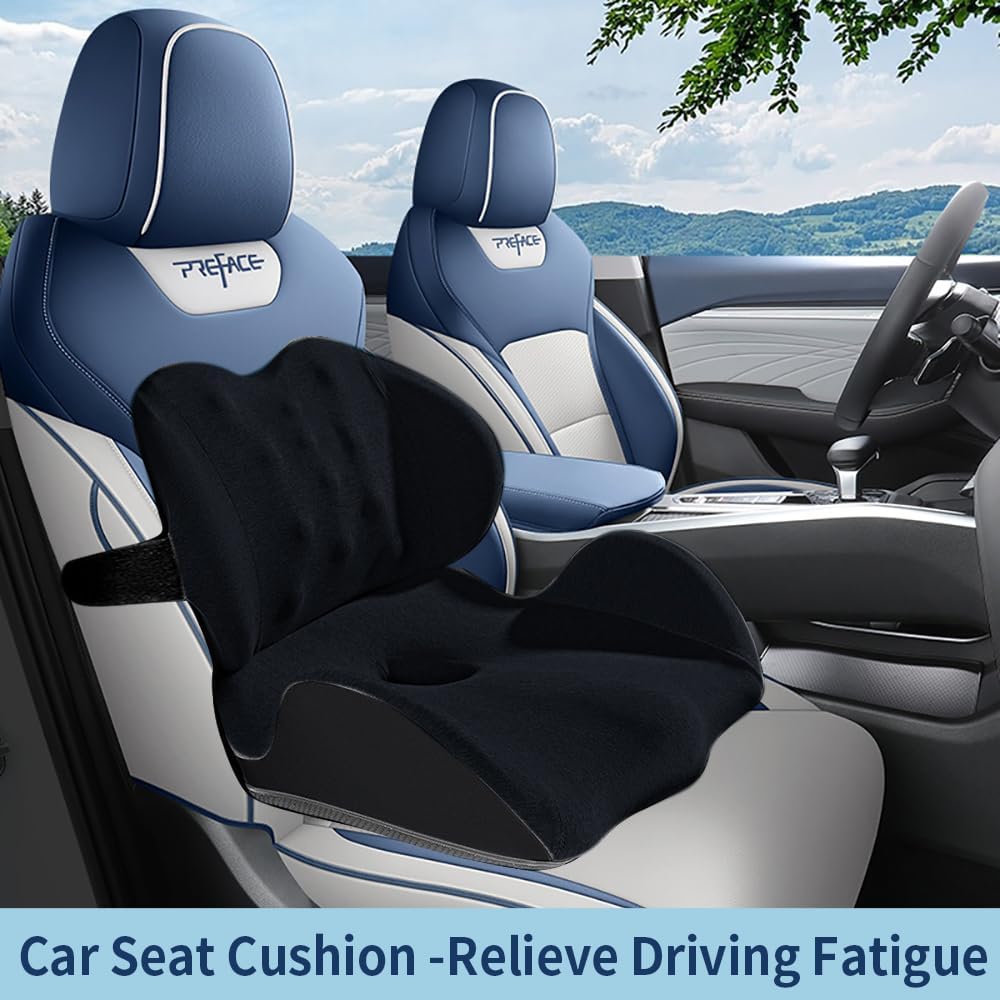 Extra-Large Memory Foam Seat and Lumbar Support Cushion - Field & Nook