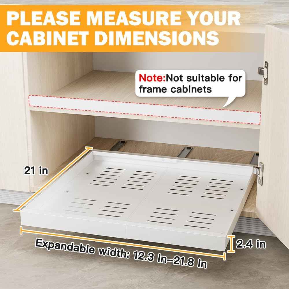 2-Pack Expandable Pull-Out Cabinet Organizer, 12"-20" W x 21" D