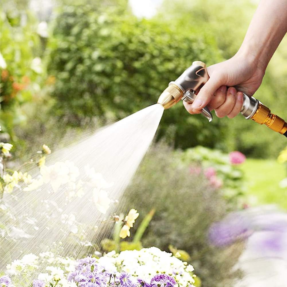All-Metal 4-Pattern Garden Hose Nozzle with Trigger Lock - Field & Nook