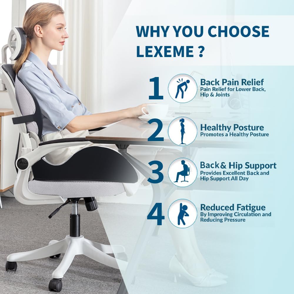 Extra-Large Memory Foam Seat and Lumbar Support Cushion - Field & Nook