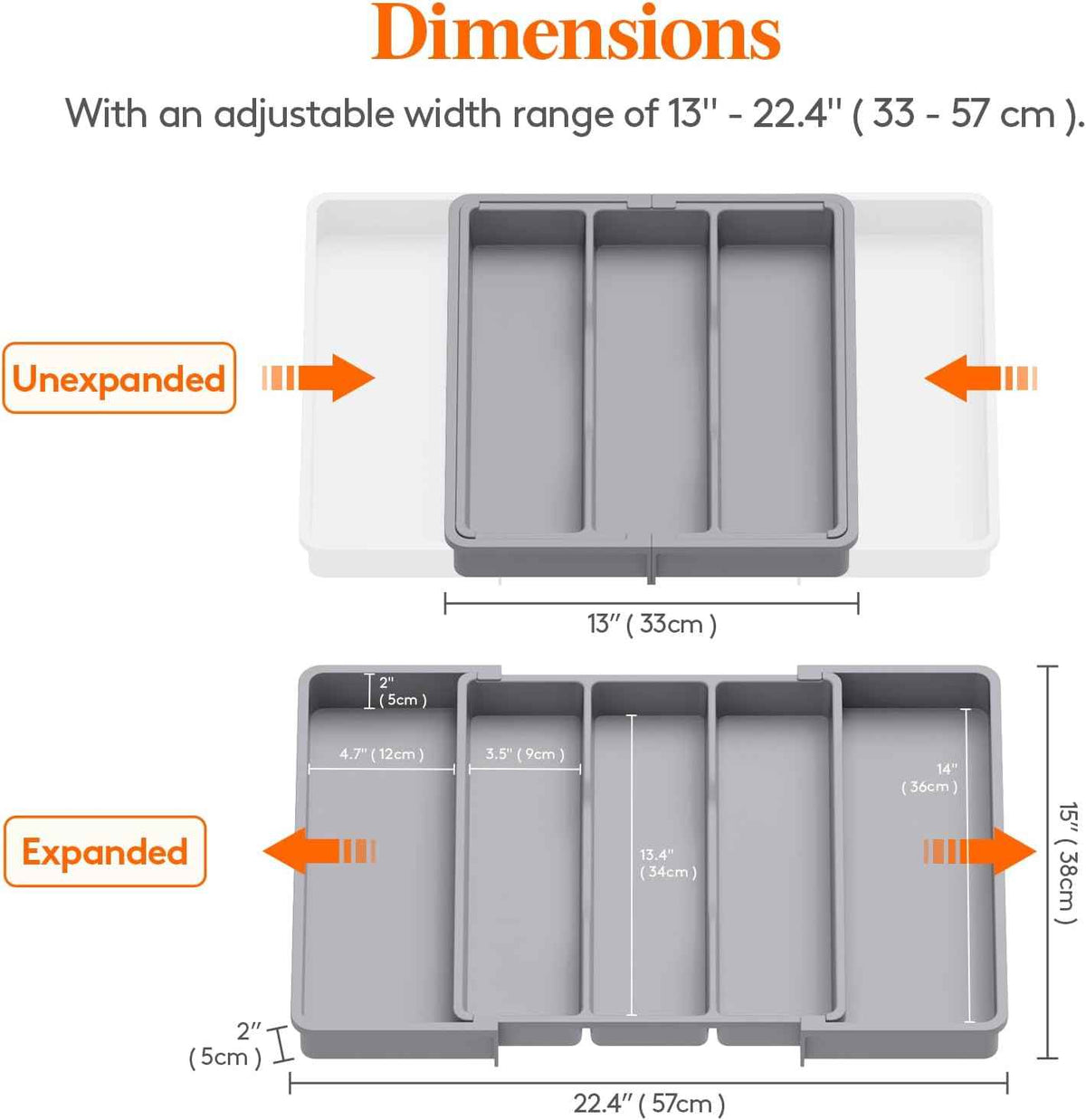 Lifewit Expandable Utensil Organizer, 13-22 x 15"