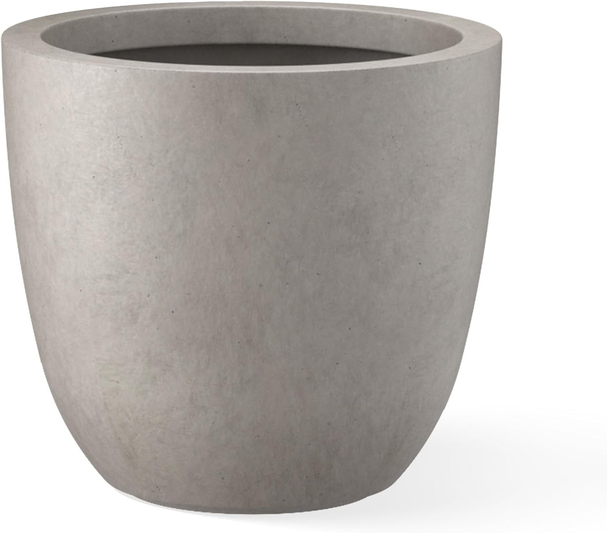 Kante 14 Inch Dia Round Concrete Planter, Indoor Outdoor Large Plant Pot with Drainage Hole and Rubber Plug for Home Patio Garden, Weathered Concrete