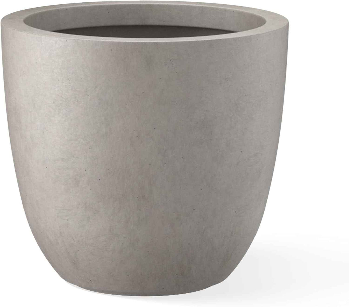 Kante 18 Inch Diameter Round Concrete Planter, Indoor Outdoor Large Plant Pot with Drainage Hole and Rubber Plug for Home Patio Garden, Buff Concrete