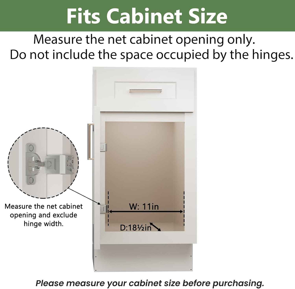Pull Out Cabinet Organizer, 10½" W x 18" D