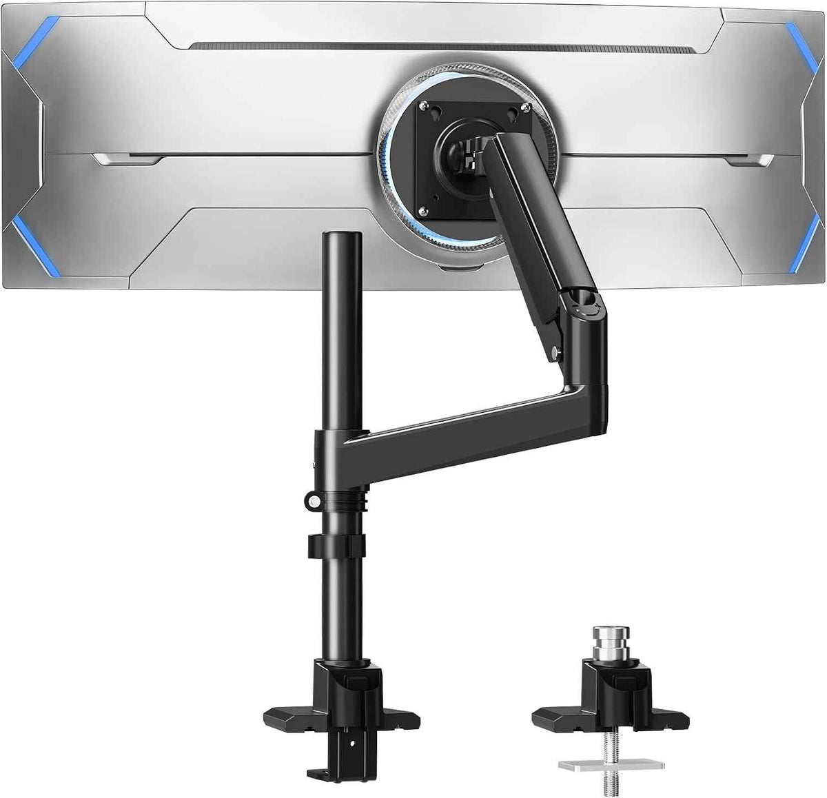 MOUNTUP Heavy Duty Monitor Arm Fits 49 45 42 40 39 34 32 Inch Screens, Ultrawide Monitor Arm Holds 4.4-44 lbs, Monitors Stand for Samsung Odyssey G9 and More, Height Adjustable Mount, VESA Mount