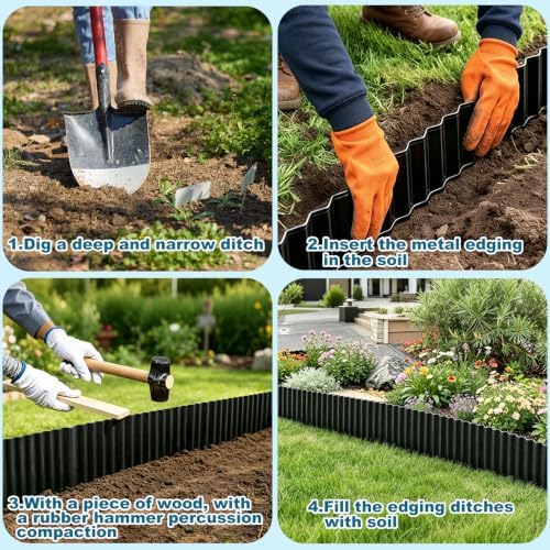6 Inch x 40 Ft Galvanized Corrugated Metal Garden Edging Landscape Edging