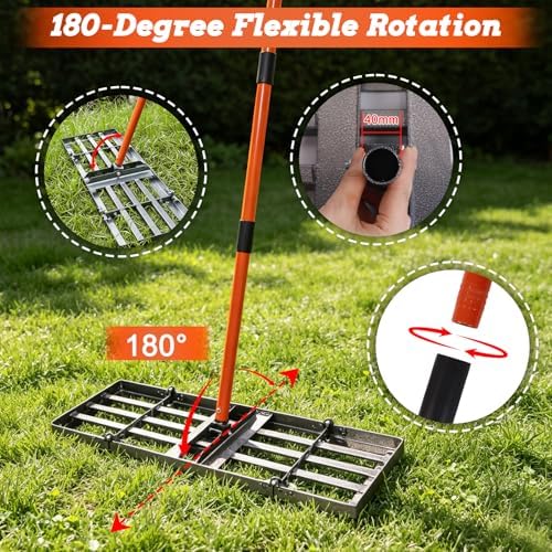 Lawn Leveling Rake, 30" x 10" Lawn Leveler Tool