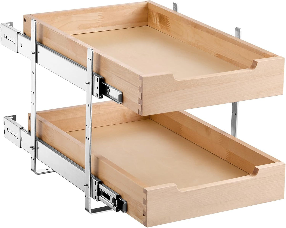 VEVOR 2-Tier Pull-Out Cabinet Organizer, 14" W x 21" D