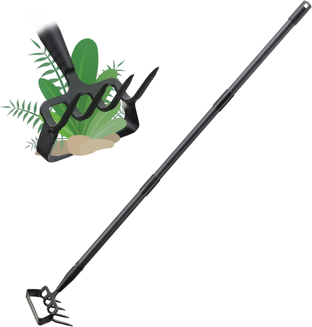 Oliynedy Stirrup Hoe Cultivator Garden Tool Heavy Duty,Scuffle Loop Action Hoe Weeding Gardening Hand Tools for Women Kids Men,Metal Weeder Scraper Garden Hoe Rake Weed Puller Long Handle 32-72