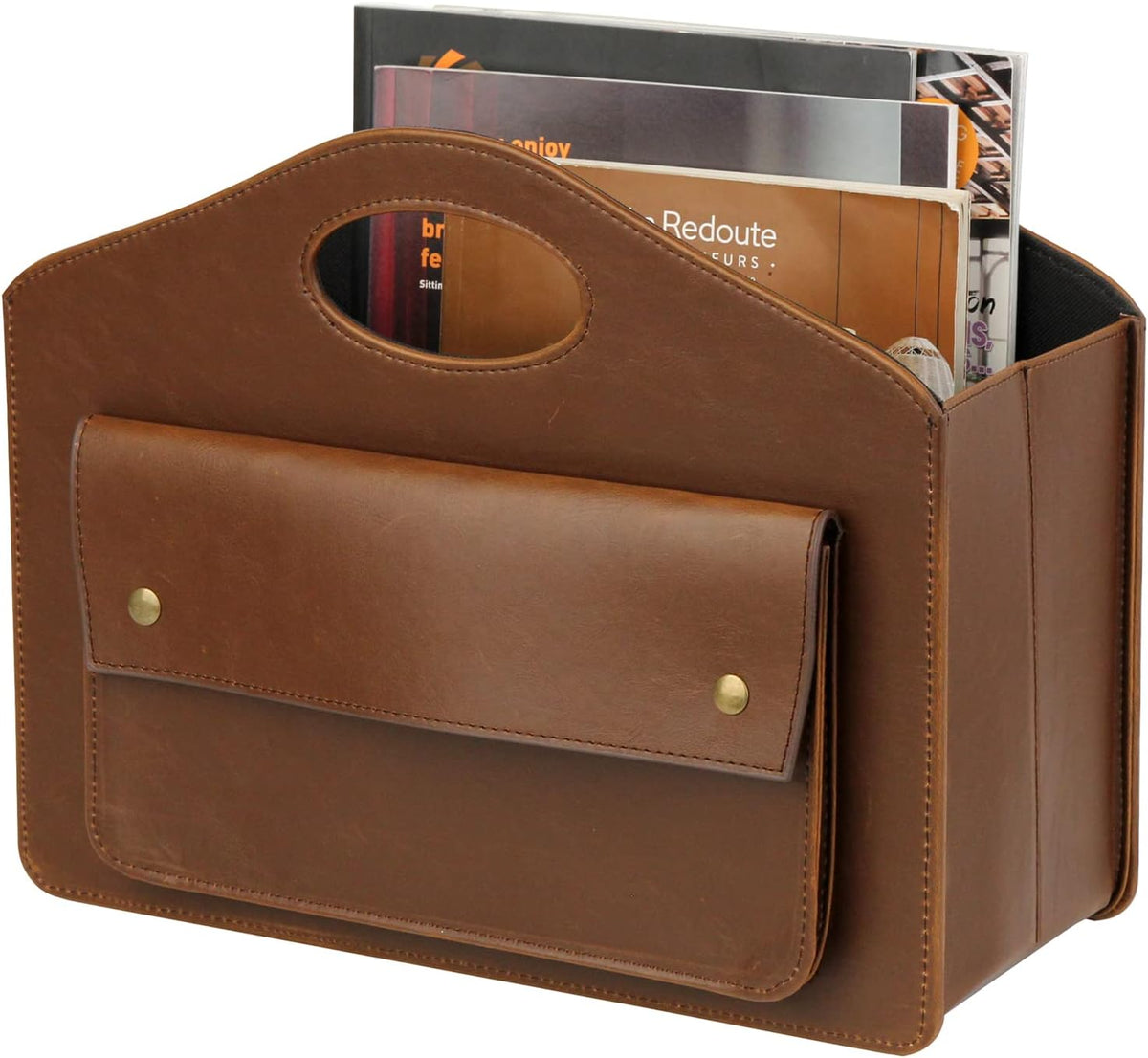 Foldable Magazine Holder – Freestanding Leather-Look Storage