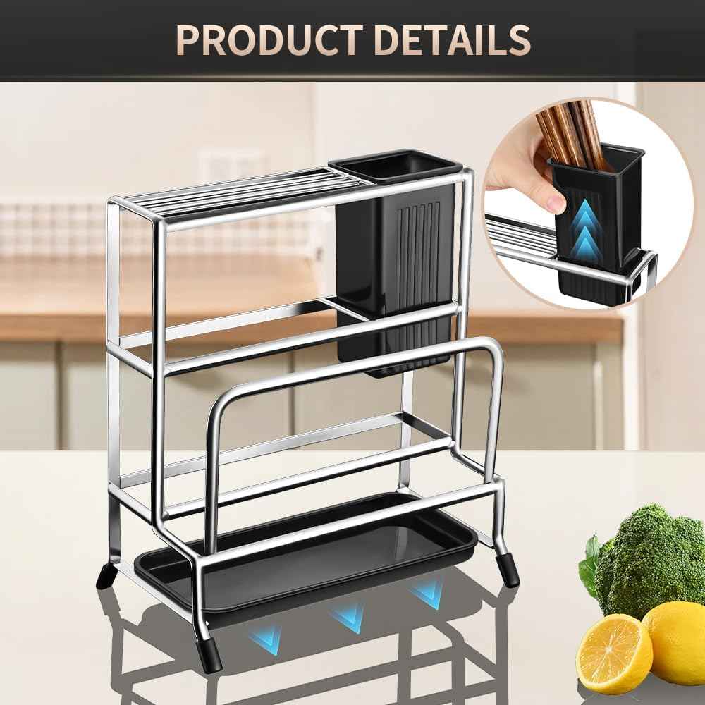18/8 Stainless Steel Cutting Board and Pot Lid Organizer