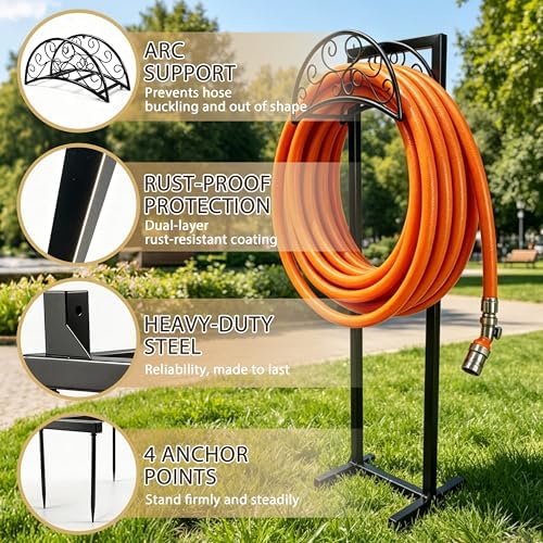 Garden Hose Holder, 57 Inch Extra Tall Freestanding Water Hose Stand