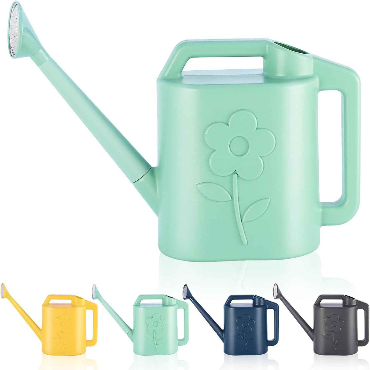 2 Gallon Watering Can for Indoor Plants, Garden Watering Cans for Outdoor Plant House Flower, Modern Plant Watering Can Large Long Spout with Sprinkler Head