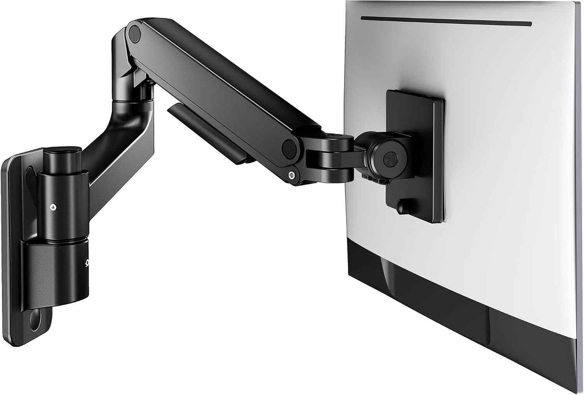 Single Wall Mount Monitor Arm for 17-49" Ultrawide Screens | Heavy Duty Wall Mount Stand Holds up to 44 LBS
