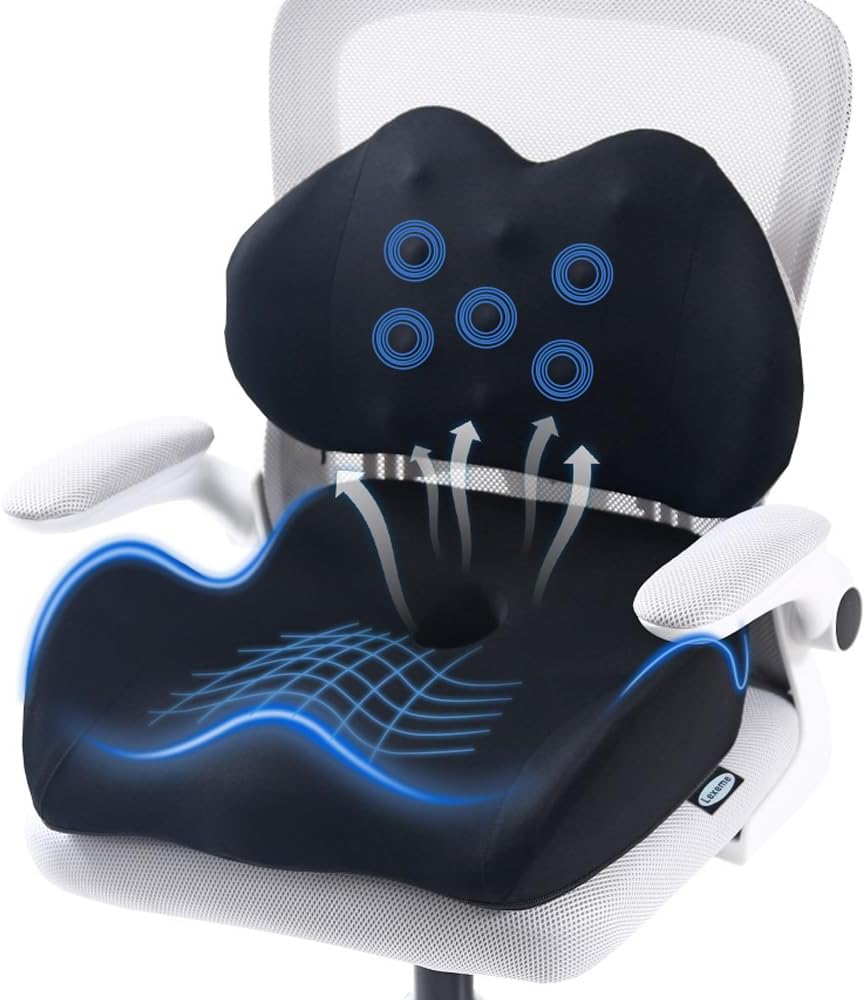 Extra-Large Memory Foam Seat and Lumbar Support Cushion - Field & Nook