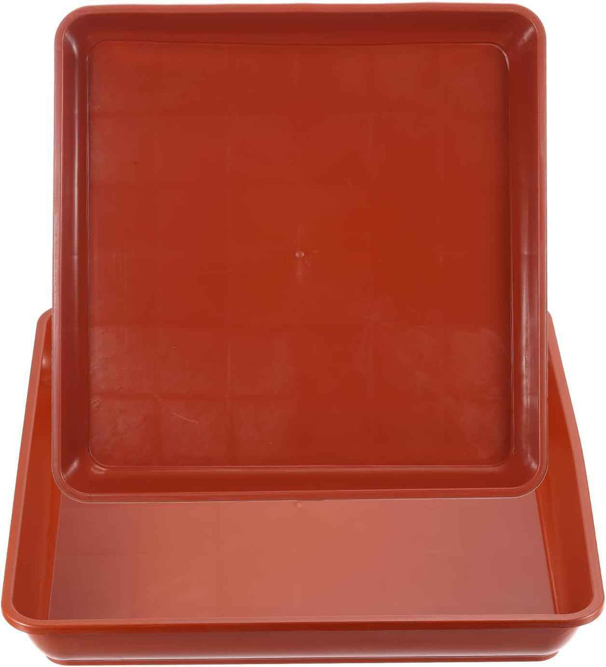 PATIKIL Plant Saucer Tray, 2 Pack 14 Inch Square Plant Saucer Heavy Planter Pot Saucers Large Deep Flower Planter Drip Tray for Indoor Outdoor Plants, Terracotta