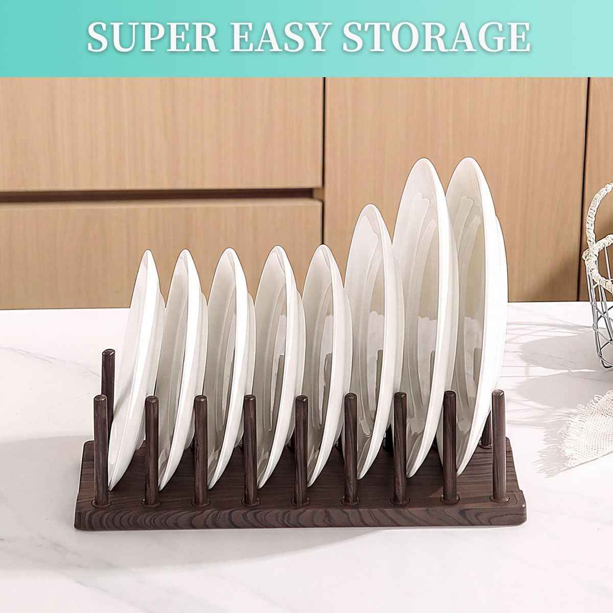 Berglander Dish Rack, 14", Adjustable Vertical Plate and Lid Organizer
