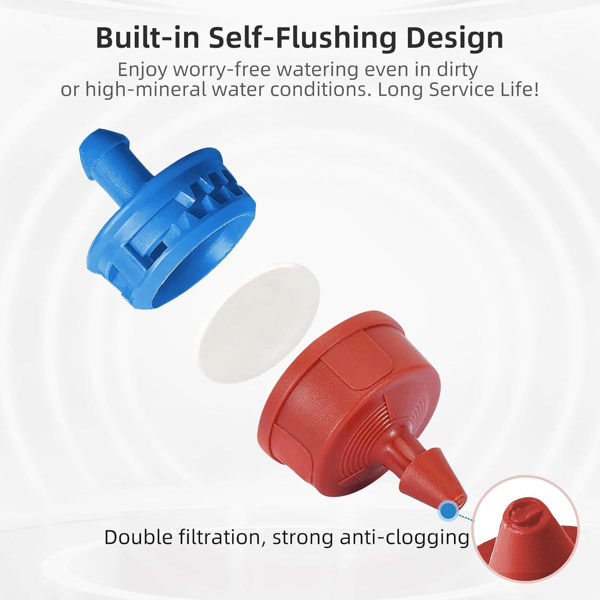 Pressure-Compensating Irrigation Drippers – 0.5 GPH, 60 Pack
