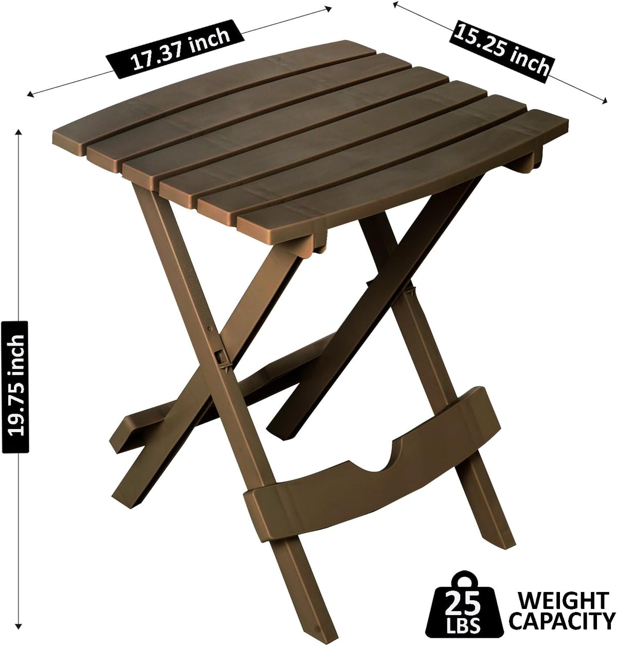 Quick-Fold Weather-Resistant Side Table – Earth Brown - Field & Nook