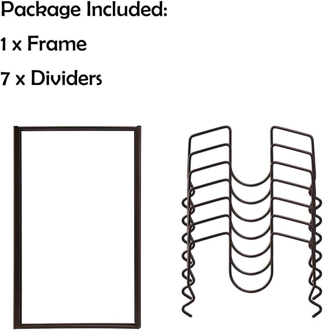 Toplife Pot Lid Organizer Rack, 7 Compartments, Brown
