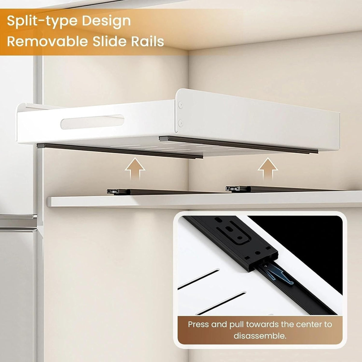 Pull Out Cabinet Drawer Organizer, Carbon Steel