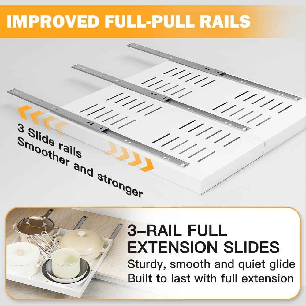 2-Pack Expandable Pull-Out Cabinet Organizer, 12"-20" W x 21" D