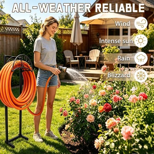 Garden Hose Holder, 57 Inch Extra Tall Freestanding Water Hose Stand