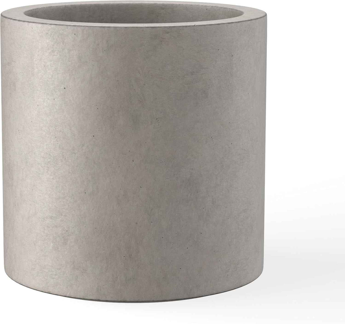 Kante 15.7" Dia Round Concrete Planter, Modern Style Large Cylindrical Plant Pot with Drainage Hole and Rubber Plug for Indoor Outdoor Patio, Weathered Concrete