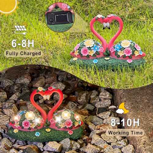 Solar Flamingo Garden Statue