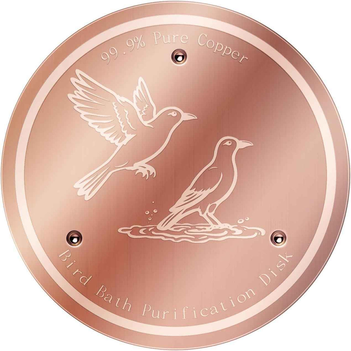 Bird Bath Copper Disk, 99.99% Pure Copper Bird Bath Cleaner, Triple-Point Support, All-Season Water Cleaber for Outdoor Bird Baths & Bowls (1 Pcs)