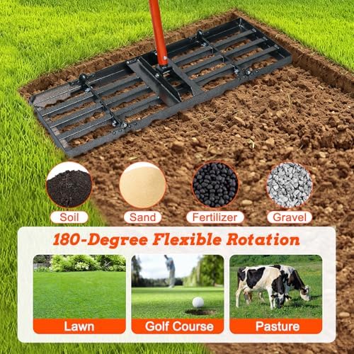 Lawn Leveling Rake, 30" x 10" Lawn Leveler Tool