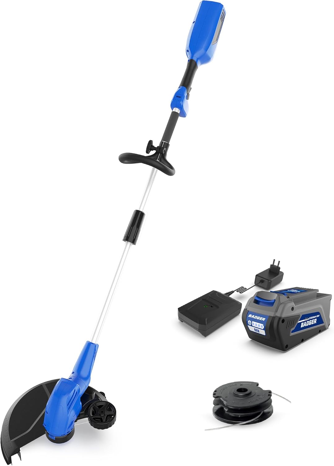 WILD BADGER POWER Weed Wacker 40V 13'' Cordless 2 in 1 String Trimmer/Edger with Auto Feed, 2.0Ah Battery and Charger, 2 Pack Trimmer Line - Field & Nook