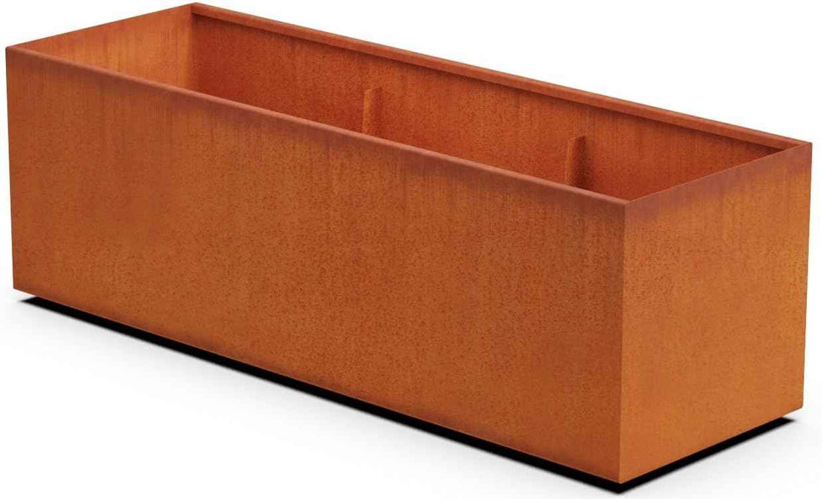 Corten Steel Planter Rectangle Outdoor Metal Garden Box Heavy Duty | Made in USA | Fully Assembled