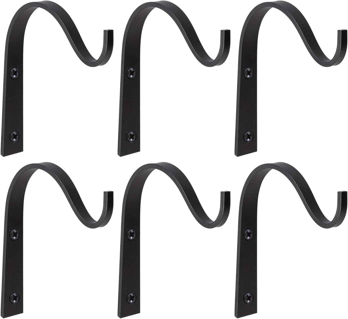 Mkono 6 Pack Iron Wall Hooks for Hanging Plant Lanterns, Plant Hanger Fence Metal Bracket for Bird Feeders, Wind Chimes, Mason Jar Sconces, Light Outdoor Indoor Rustic Home Decor, 3 Inch